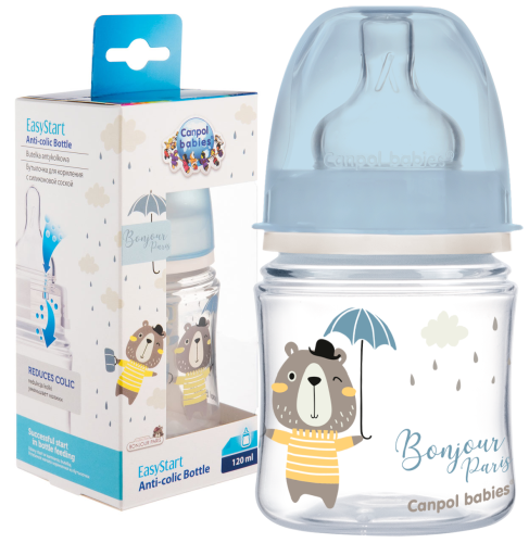 CANPOL BABIES ŠIROKÁ ANTYKOLIKOVÁ LAHEV 120ml BONJOUR 0+