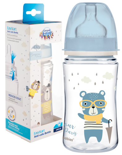 CANPOL BABIES ŠIROKÁ ANTIKOLIKOVÁ LAHEV 240ml BONJOUR 3+