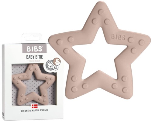 BIBS BABY BITIE HRAČKA HVĚZDIČKA BLUSH BEZ BPA +3m
