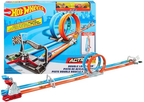 Hot Wheels Sada Smyčka Dvojitá Dráha + 2 Autíčka