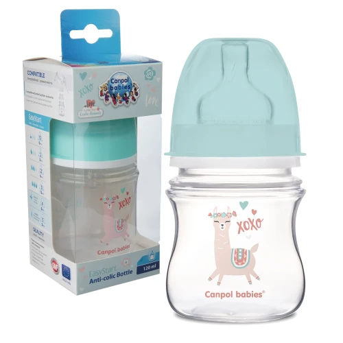 CANPOL BABIES ŠIROKÁ ANTIKOLIKOVÁ LAHEV 120ml EXOTIC +0m