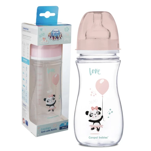 CANPOL BABIES ŠIROKÁ ANTIKOLIKOVÁ LAHEV 300ml EXOTIC +12m