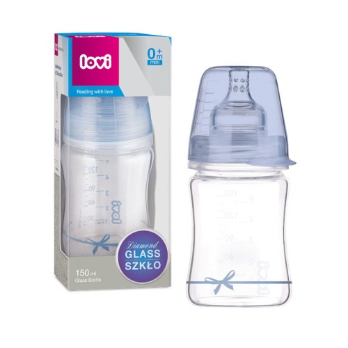 LOVI SKLENĚNÁ LAHEV DIAMOND GLASS BOY 150 ml 0m+