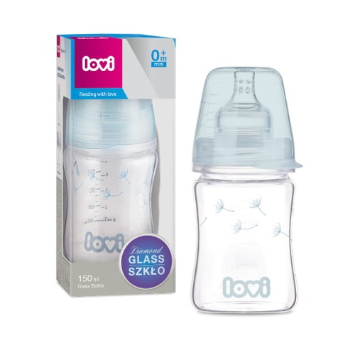 LOVI SKLENĚNÁ LAHVIČKA DIAMOND GLASS 150ml 0m+