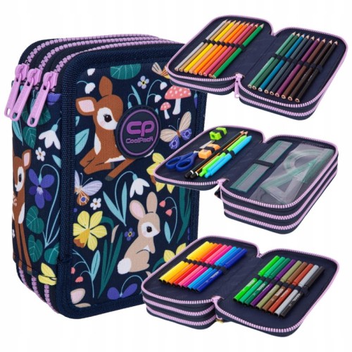 Coolpack Jumper 3 Penál S Vybavením 3-komorový Oh My Deer
