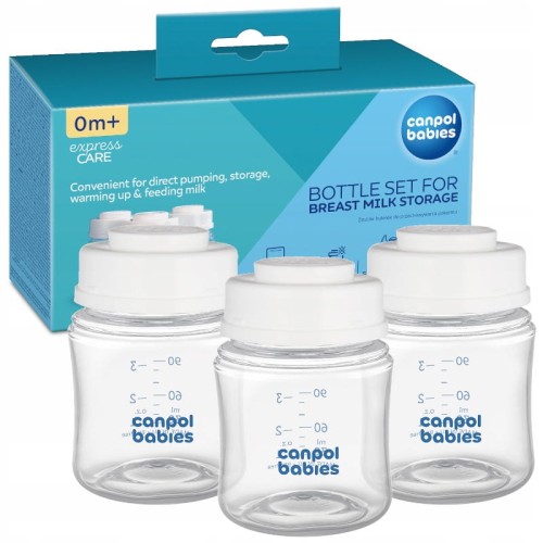 CANPOL BABIES SADA LAHVÍ NA UCHOVÁNÍ POTRAVY 3 KS 120ml 0M+