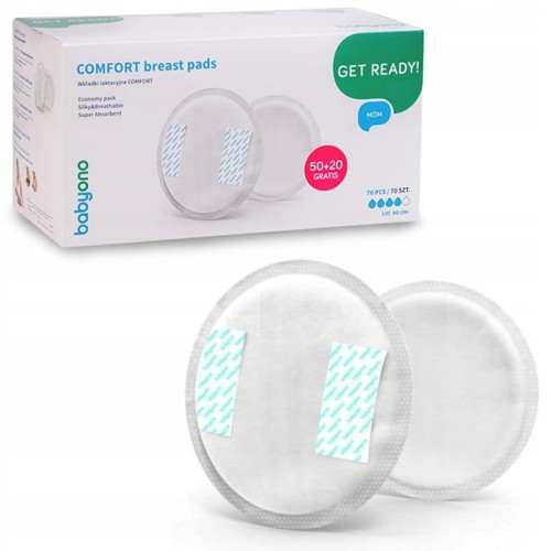 BABYONO LAKTACE PODLOŽKY COMFORT BÍLÉ 50 + 20 ULTRA-ABSORPČNÍ PRODYŠNÉ
