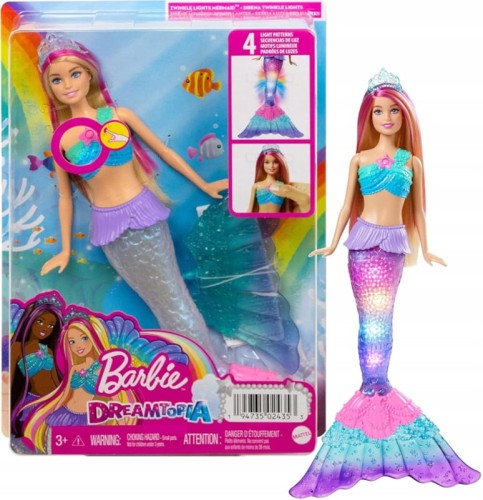 OUTLET! BARBIE DREAMTOPIA MOŘSKÁ PANNA MALIBU SVÍTÍCÍ HDJ36 OUTLET SUPER CENA