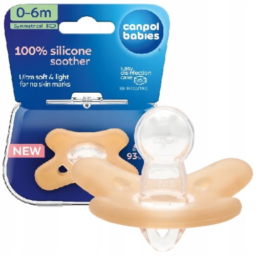 CANPOL BABIES SILIKONOVÝ UCSPOKOJIVÝ ŠIDÍK 100% SILIKON SYMETRICKÝ 0-6m
