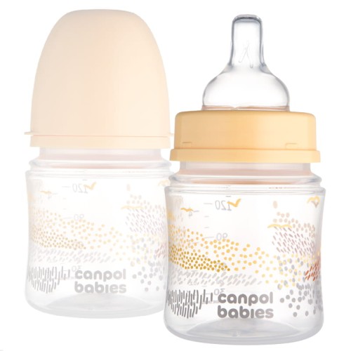 Canpol Babies Proticolková láhev EasyStart 120 ml Béžová Hory 0m+