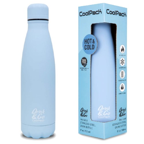 CoolPack Termohrnek Drink&Go Kovový Hrnček Pastelově Modrý 500 ml