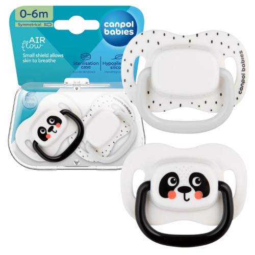 Canpol Babies Silikonová symetrická savička 0-6 m BabiesBoo 2-pack