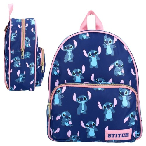 Vadobag Malý Dětský Školní Batoh s Kapsou Disney Stitch Independent