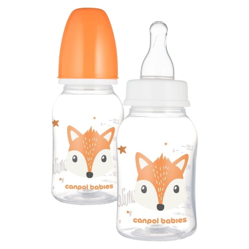 Canpol Babies Standardní úzká lahev 120 ml Roztomilá zvířátka 0m+