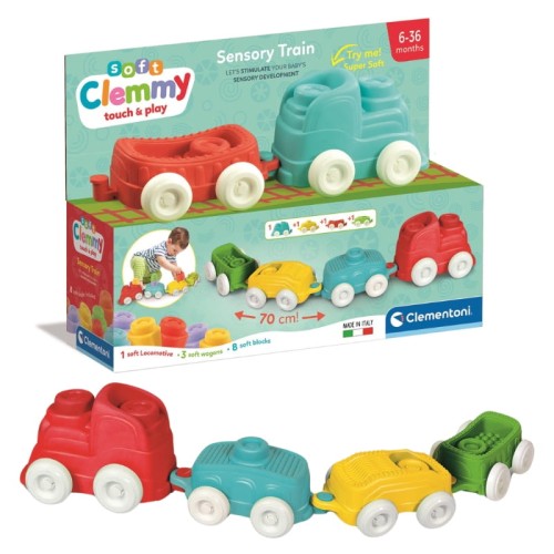 Clementoni Smyslový vlak Měkké vagónky 6m+