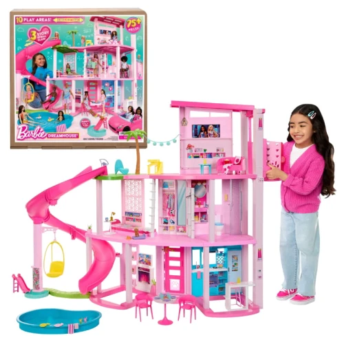 Barbie Dreamhouse Mega Domek Pro Panenky 3-Podlažní S Příslušenstvím