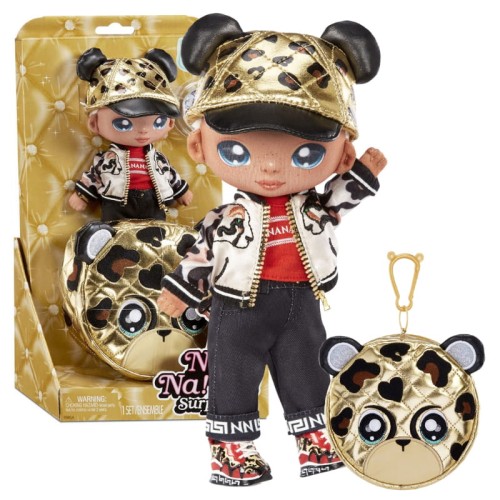 Na! Na! Na! Surprise 2v1 Módní Panenka s Metalickou Kabelkou Pom Doll Glam Gianni Wilde