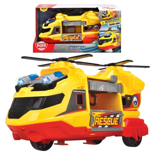 Dickie Toys Akční Série Helikoptéra Horský Záchranářský Vozidlo 30 cm