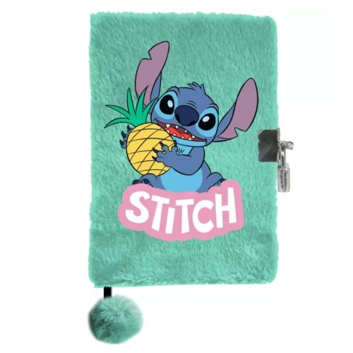 Zelený Stitch Plyšový deník s zámkem