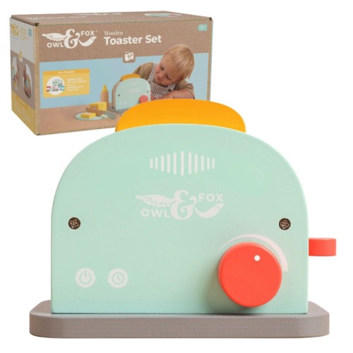 Sova & Liška Dřevěný Toaster Sada S Příslušenstvím Montessori
