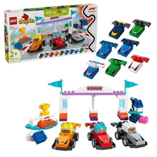Lego Duplo Kosti Bolidy a Řidiči F1 Sada 70 ks 2+