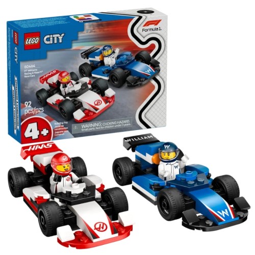 Lego City Sada F1 Vozy Williams Racing a Haas F1 Kosti 92 ks. 4+
