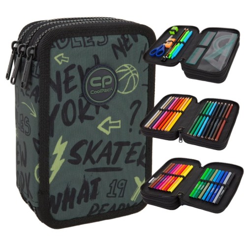 Coolpack Jumper 3 Penál S Výbavou Tříkomorový Tiger