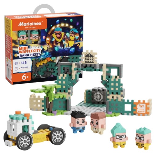 Marioinex Kosti Mini Waffle City Přepadení banku 148 ks 6+