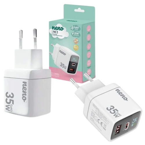 Neno NC1 Rychlá Nabíječka Síťová Napájecí Adaptér USB-C USB-A