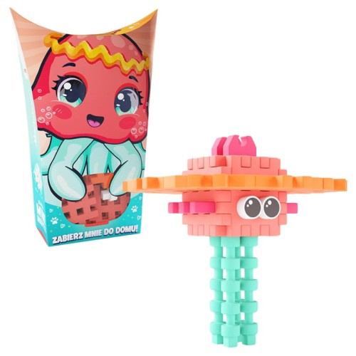 Marioinex Kosti Mini Waffle Malá Zvířátka Konstrukční Kapsičkové Pocket Pets Medúza 25 ks 3+