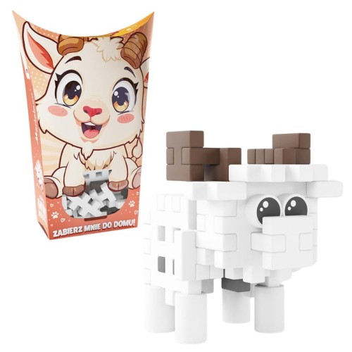 Marioinex Kostičky Mini Waffle Malá Zvířata Konstrukční Kapesní Domácí Zvířata Koza Kozlík 35 ks 3+