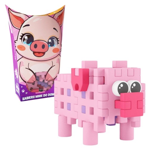 Marioinex Kosti Mini Waffle Malá Zvířátka Konstrukční Kapslové Pocket Pets Prasátko 25 ks 3+
