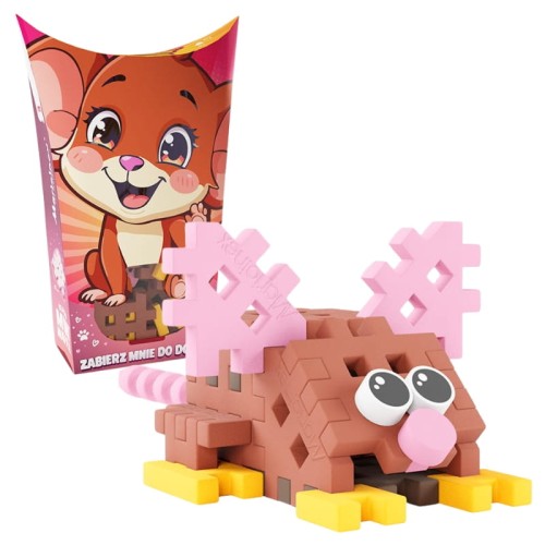 Marioinex Kostičky Mini Waffle Malá Zvířátka Konstrukční Pocket Pets Myš 25 ks 3+