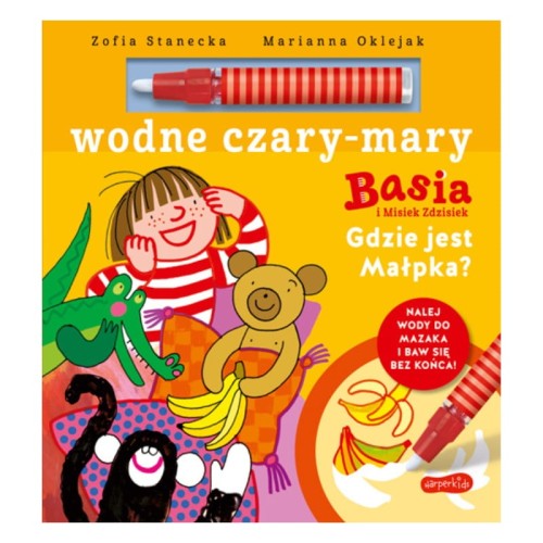 HarperKids Vodní Čáry-Máry Basia a Medvídek Zdzisiek Kde je Opice? Kniha Knížka pro Děti