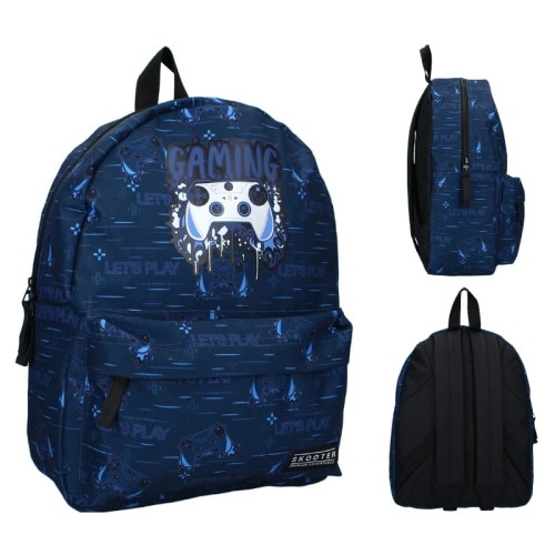 Vadobag Školní batoh předškolní mládežnický na výlety dětský Skooter Games Unite modrý