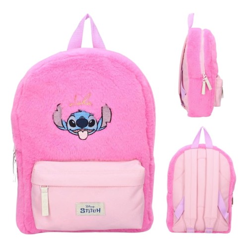 Vadobag Malý školní batoh pro děti na výlety, měkký, plyšový, tmavě růžový So Charming