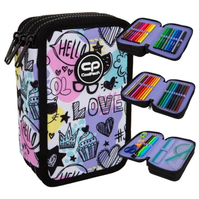 Coolpack Jumper 3 Penál S Výbavou Tříkomorový Mood