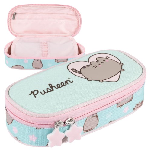 St. Majewski Školní Pouzdro Saszetka S Pevnou Klapkou Pouzdro Na Školní Potřeby Pusheen Mint