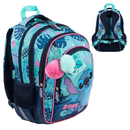 St. Majewski Školní Batoh Mládežnický Velký Čtyřkomorový Stitch Stay Cool