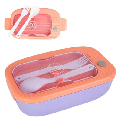 Coolpack Mil Snídaňová krabička Lunchbox S přihrádkou + Příbory Fialovo-Oranžová