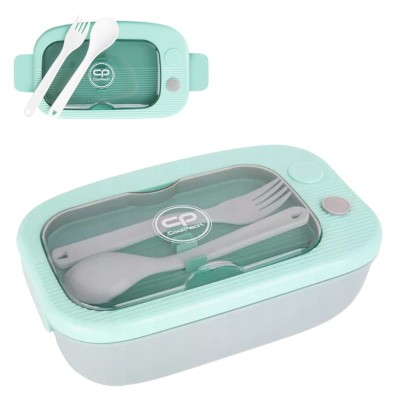Coolpack Mil Snídaňový box Lunchbox S přihrádkou + Příbory Mátově Šedé
