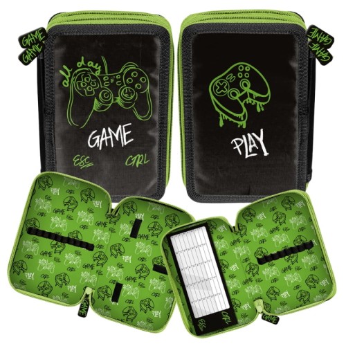Páskový pouzdro na tužky dvoukomorové rozkládací bez vybavení Play Game Pad