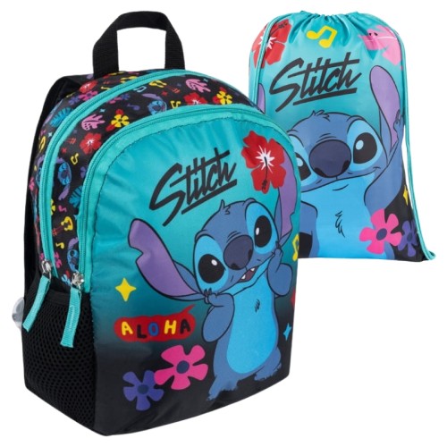 Sada St. Majewski Batůžek Dětský Předškolní Výletní + Sáček Na Obuv Stitch Mint Aloha