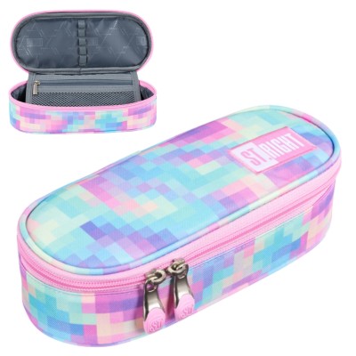 St. Right Školní pouzdro S tvrdým rámem S vnitřní klapkou Na školní pomůcky Pastel Pixels