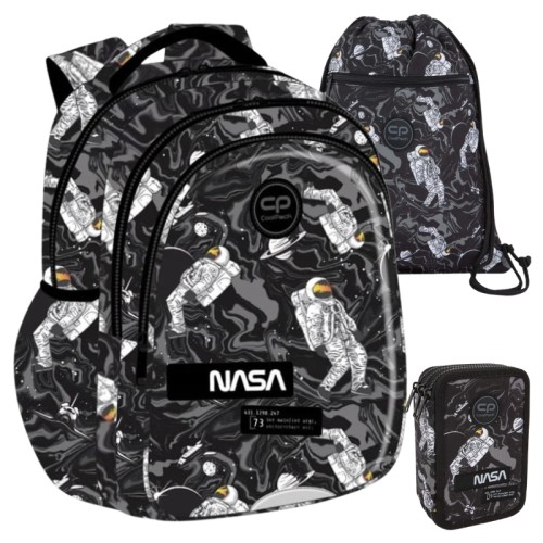 Coolpack Školní Sada Batoh Tříkomorový Jerry Penál Jumper 3 Trojitý Tříkomorový S Výbavou Taška Na Boty Obuv Vert Astronaut