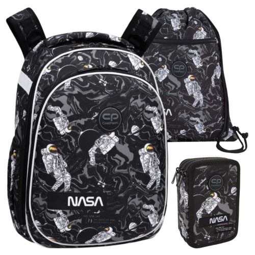 Coolpack Školní Sada Batoh Dvoukomorový Turtle Penál Jumper 3 Tříkomorový S Výbavou Taška Na Boty Obuv Vert Astronaut