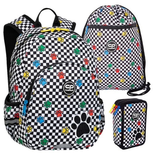 Coolpack Školní batoh Toby Malý penál Jumper 3 trojkomorový s vybavením Taška na obuv Vert Catch Me