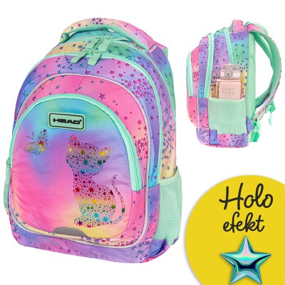 Batoh Astra Head školní mládežnický velký tříkomorový Kitty Ombre