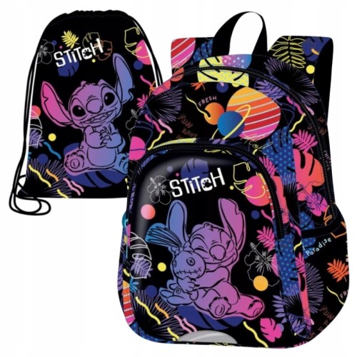 Sada Coolpack Batoh Toby Dětský + Taška Na Obuv Beta Stitch Disney Černá