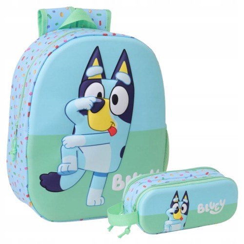 Sada Safta Dětský batoh 3D + Pera 3D Dvoukomorový Bez vybavení Bluey